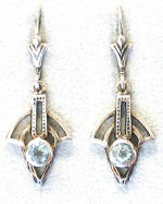 Jugendstil Ohrstecker Aquamarin